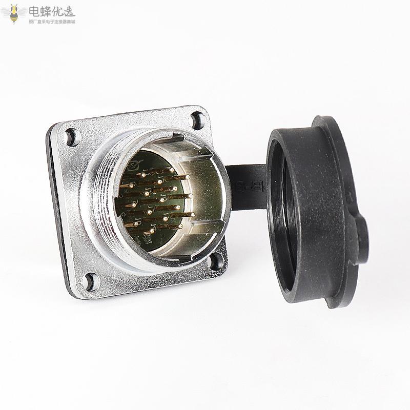 铜芯镀银TP24_17芯连接器航空插头方形法兰插头插座厂家批发