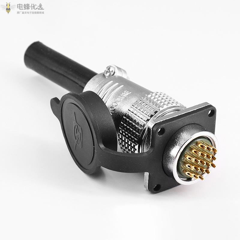 航空插头插座TP24_19芯方形法兰座公母对插连接器厂家批发