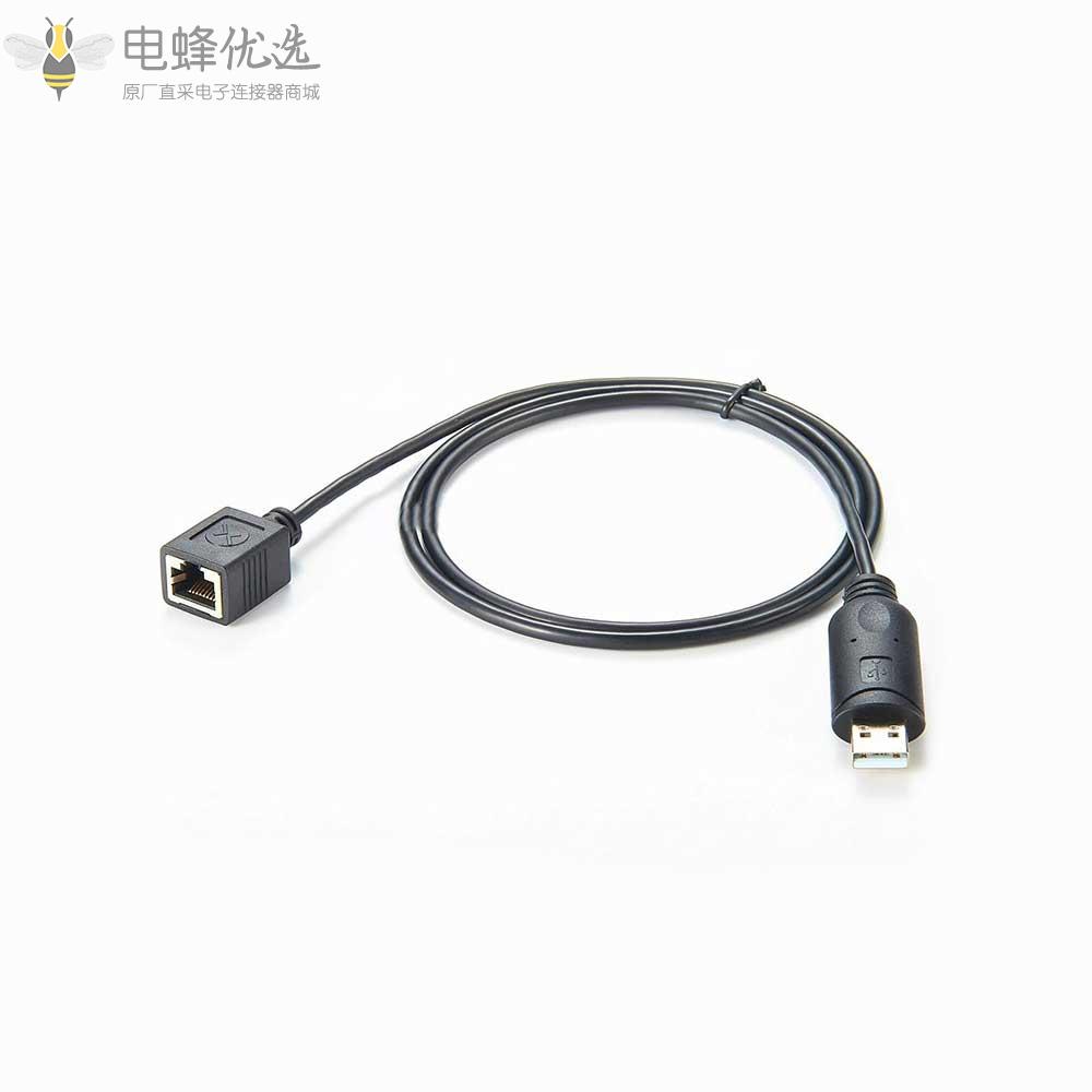 USB_TypeA公头2.0转RS485_Rj_45母头接1M线材厂家直销