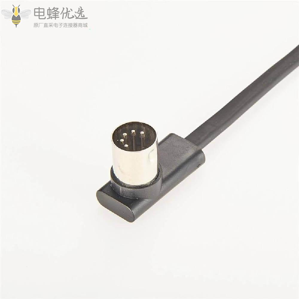 扁平贴片Midi电缆5针Din公头单端接1m连接线