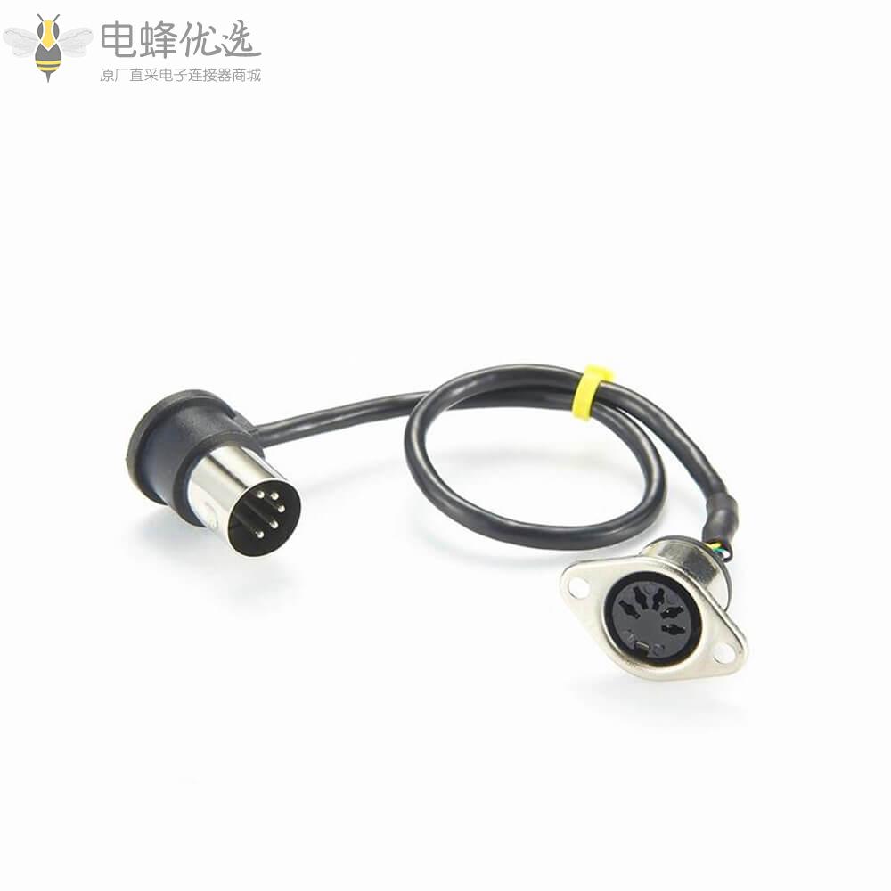 5P_MIDI_DIN插座面板安装键盘音频线30厘米