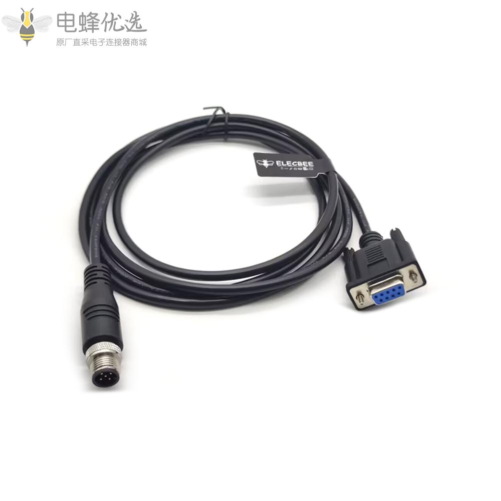 Nmea_2000_DB9母头转M12公头5芯串口线2M