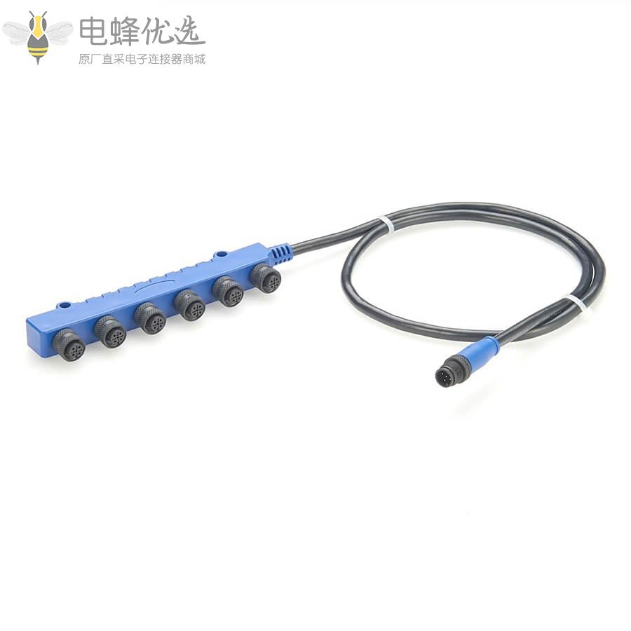 6通船用游艇NMEA_2000网络Drop电缆M12_6母头转1公头接1米线材
