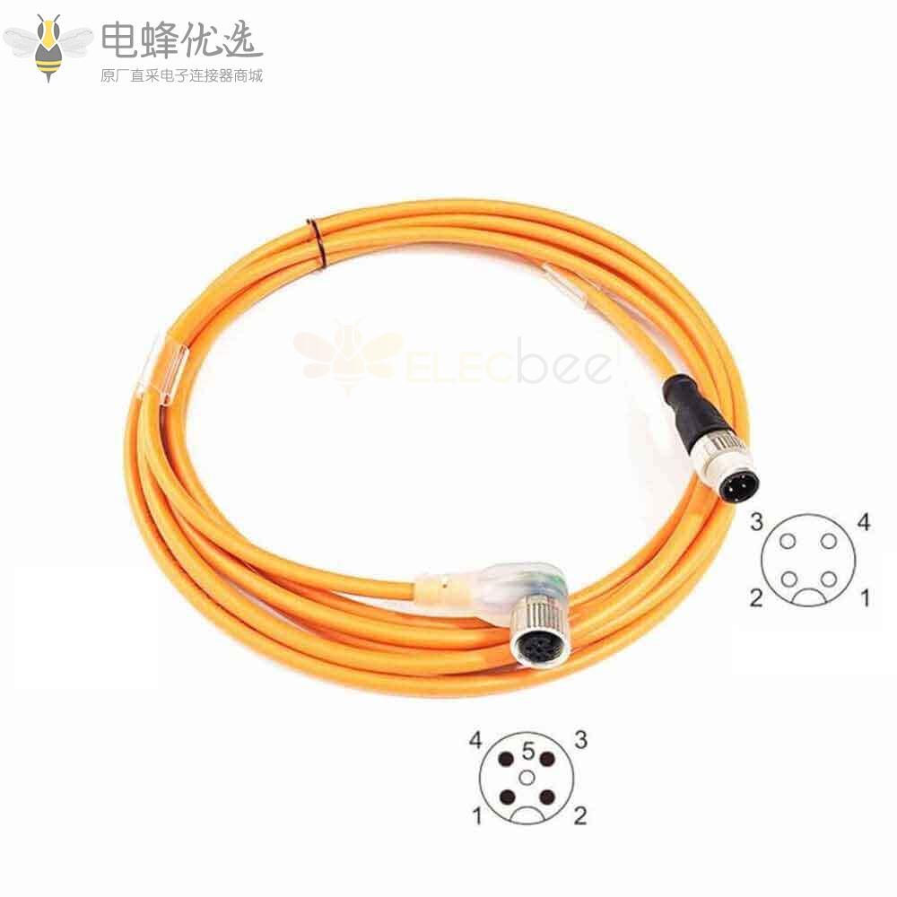 带LED指示灯M12传感器连接器电缆快速断开传感器走线电缆