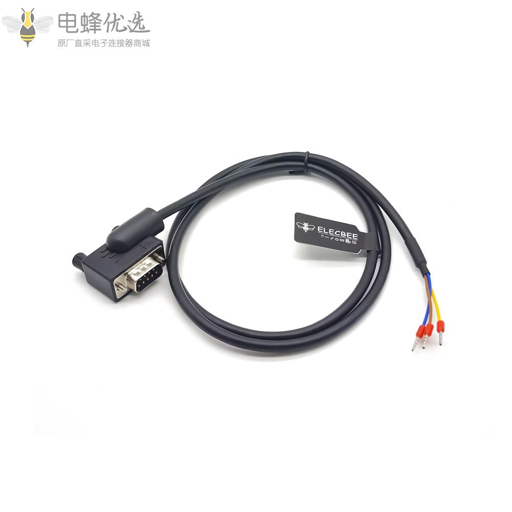 DB9左弯DB9公头RS232串行电缆适用于POS扫描仪调制解调器