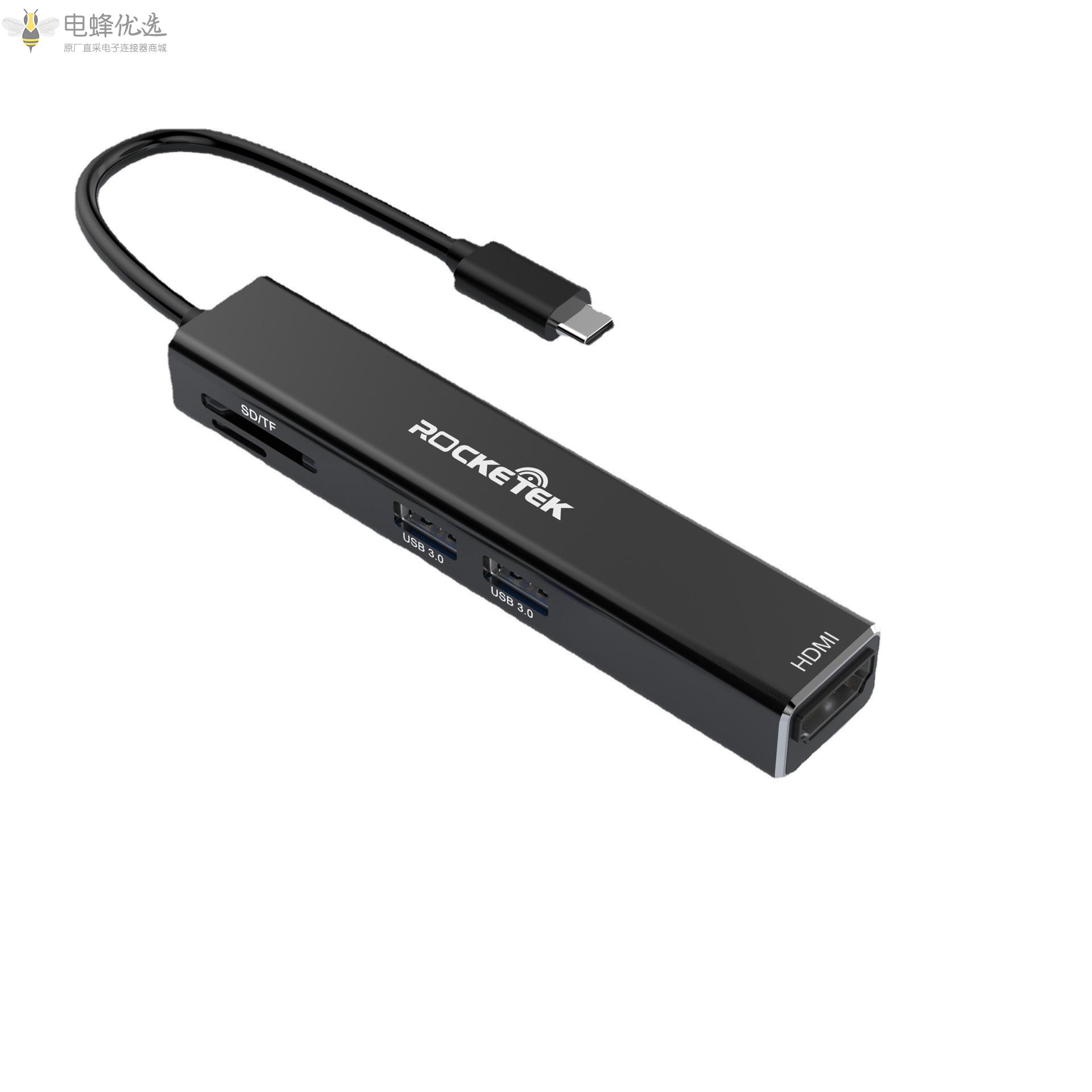 Type_c拓展坞转USB3.0接口HUB带4K_HDMI拓展坞USB3.0_SD/TF读卡器