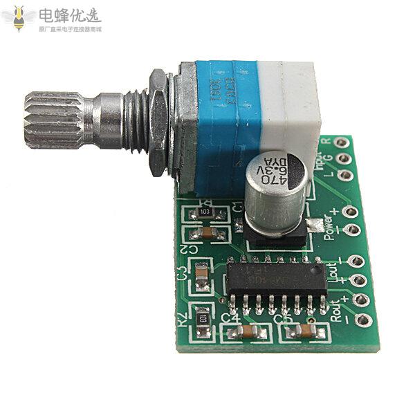 迷你PAM8403_3Wx2_5V双通道USB功率音频放大器板音量控制