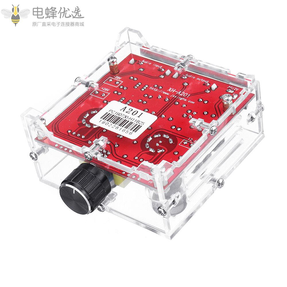 XH_A201_HiFi_6J1电子管前置放大器板甲类功放音频成品板前置放大器带水晶壳