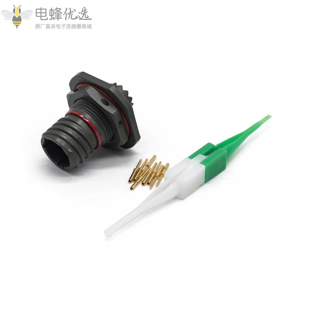 D38999连接器6芯螺母安装N键位9号壳体带针公座