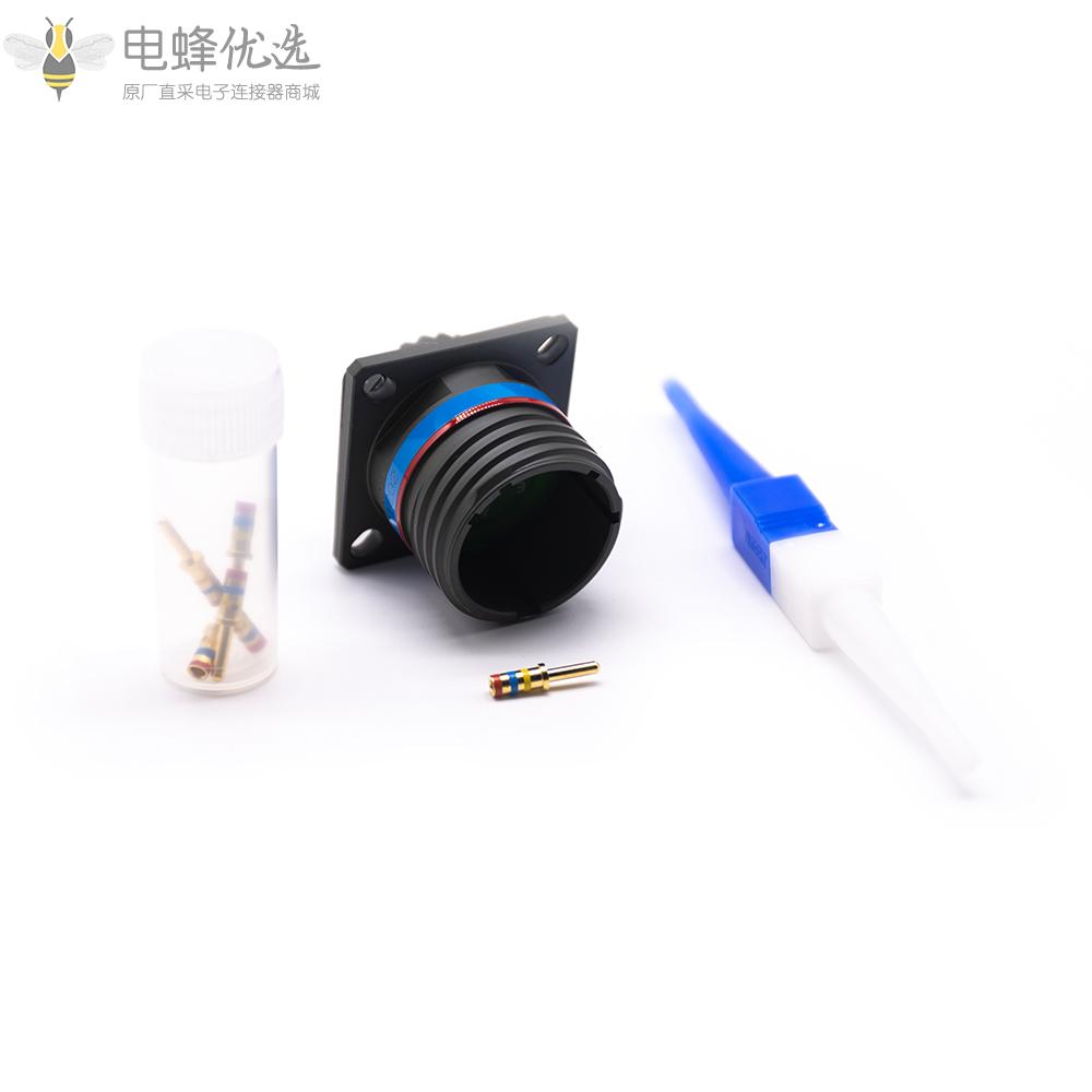 D38999连接器15号壳体方形法兰5芯带针公座N键位