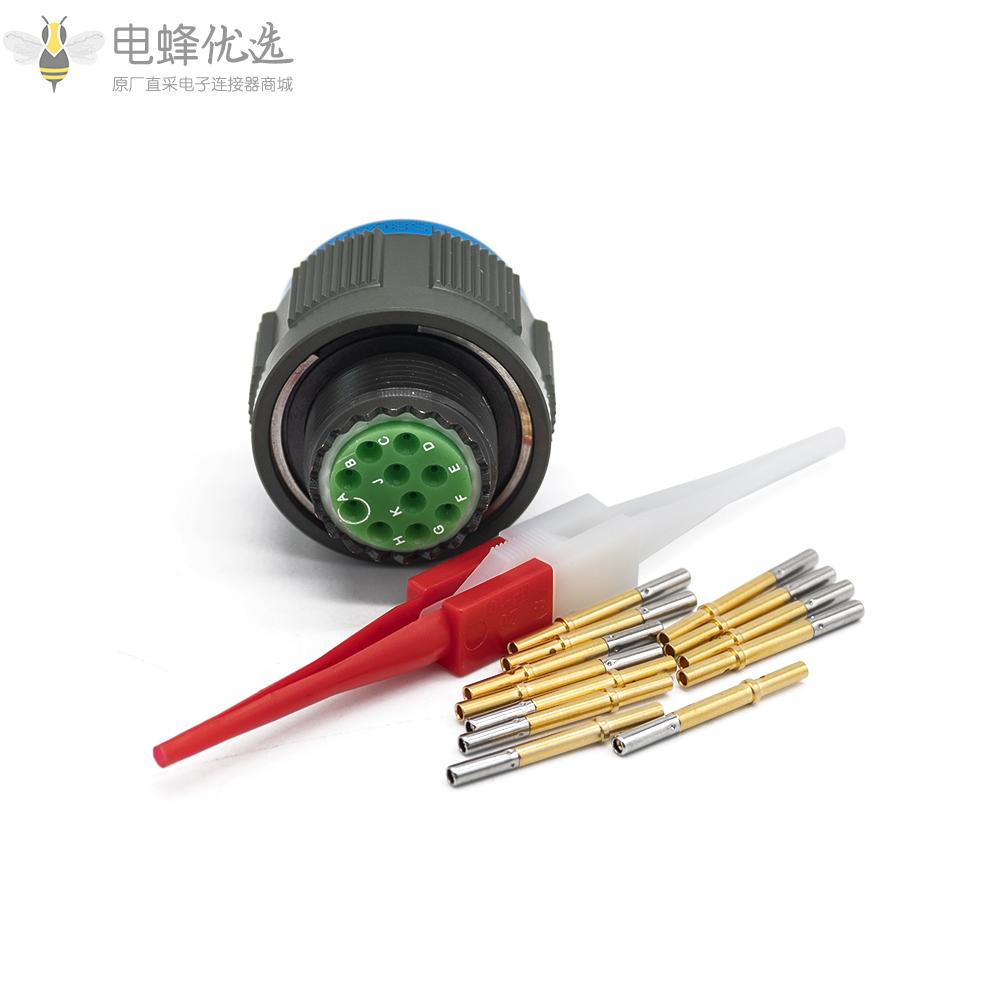 D38999连接器13号壳体10芯N键位带孔母插头