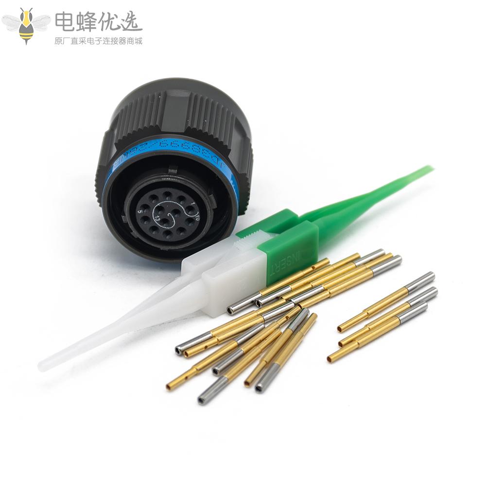 D38999连接器A键位11号壳体13芯带孔母插头