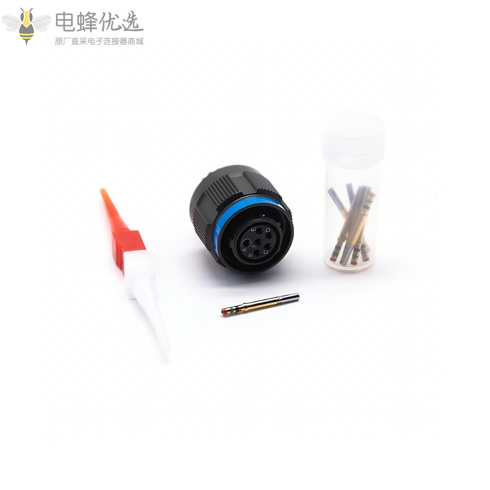 D38999连接器N键位11号壳体6芯带孔母插头