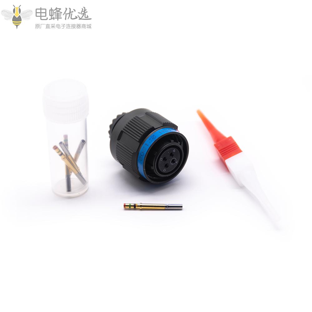 D38999连接器11号壳体4芯带孔母插头N键位