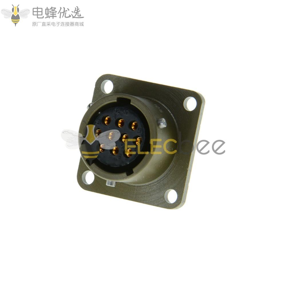 26482板端连接器10芯孔式方形法兰母插座12号壳体