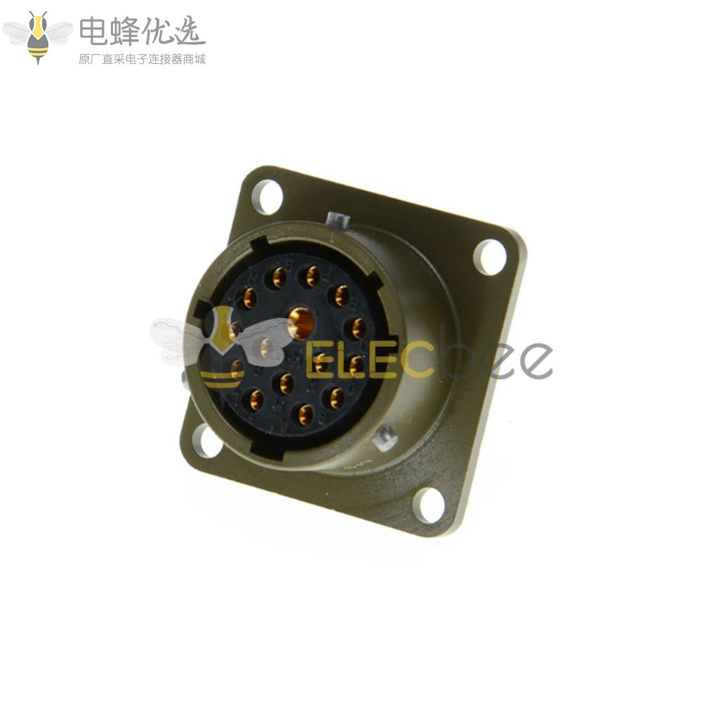 26482连接器14号壳体15芯孔式方形法兰板端母插座