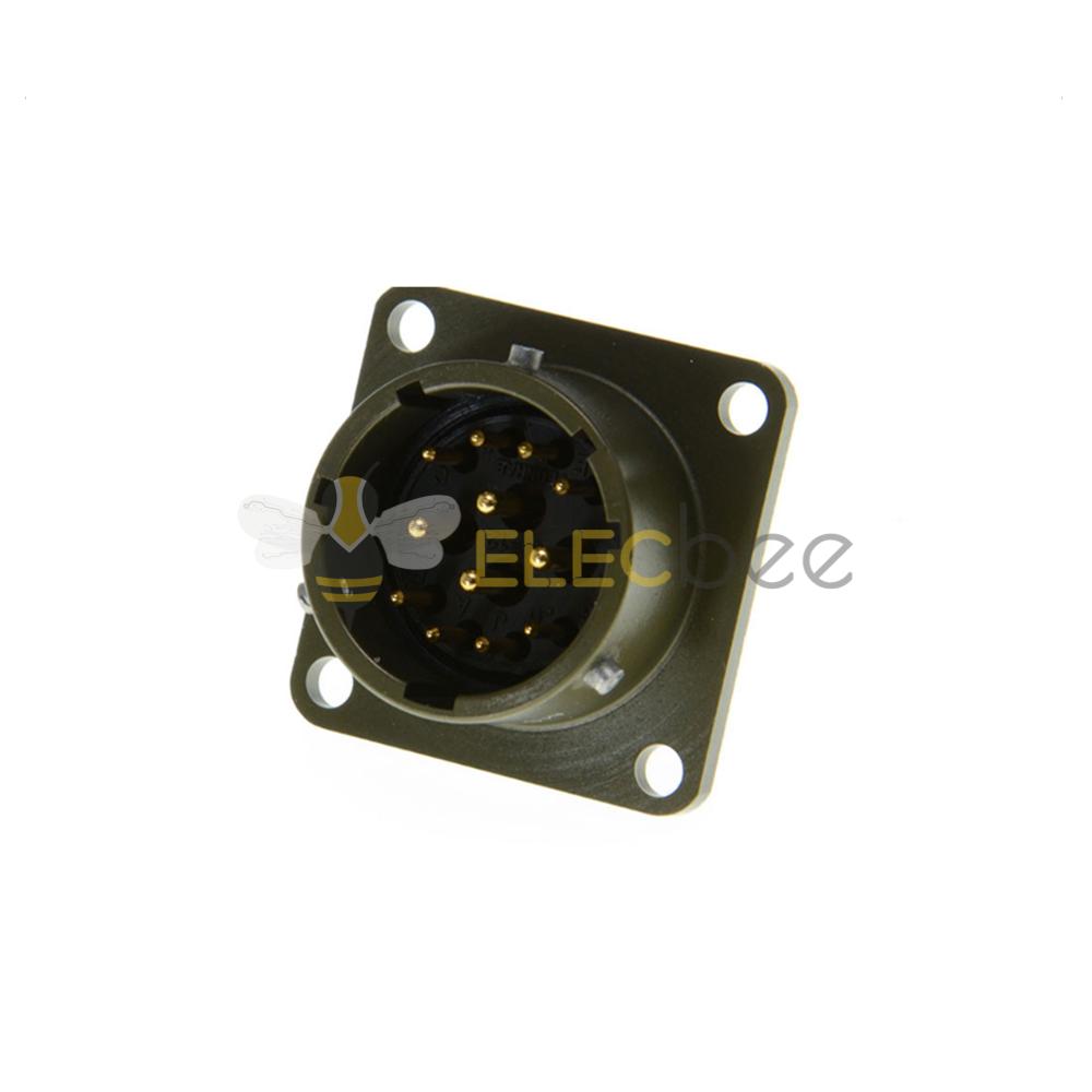 26482连接器14号壳体12芯针式方形法兰板端公插座