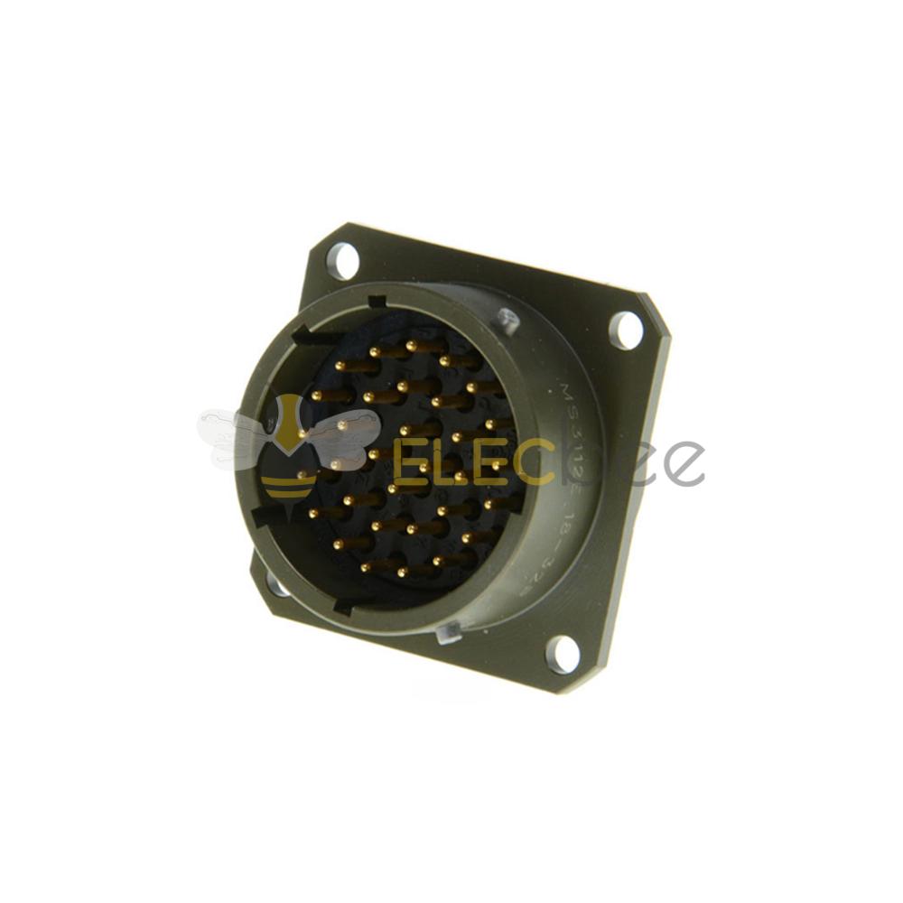 26482板端连接器18号壳体32芯针式方形法兰公插座