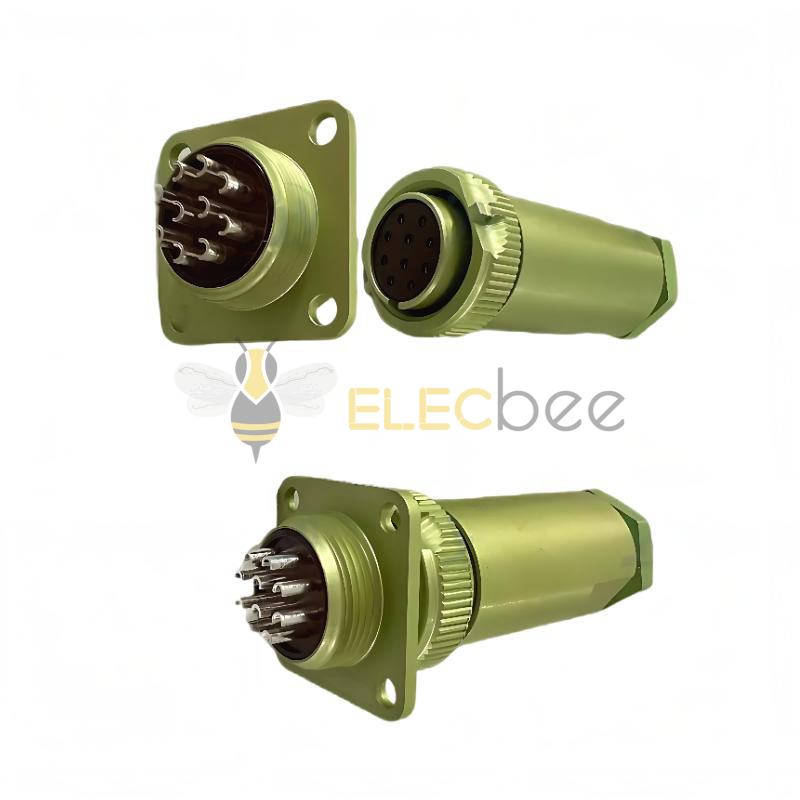 PC-10ZPJ系列对接直式线缆连接器10芯螺纹插头插座接插件