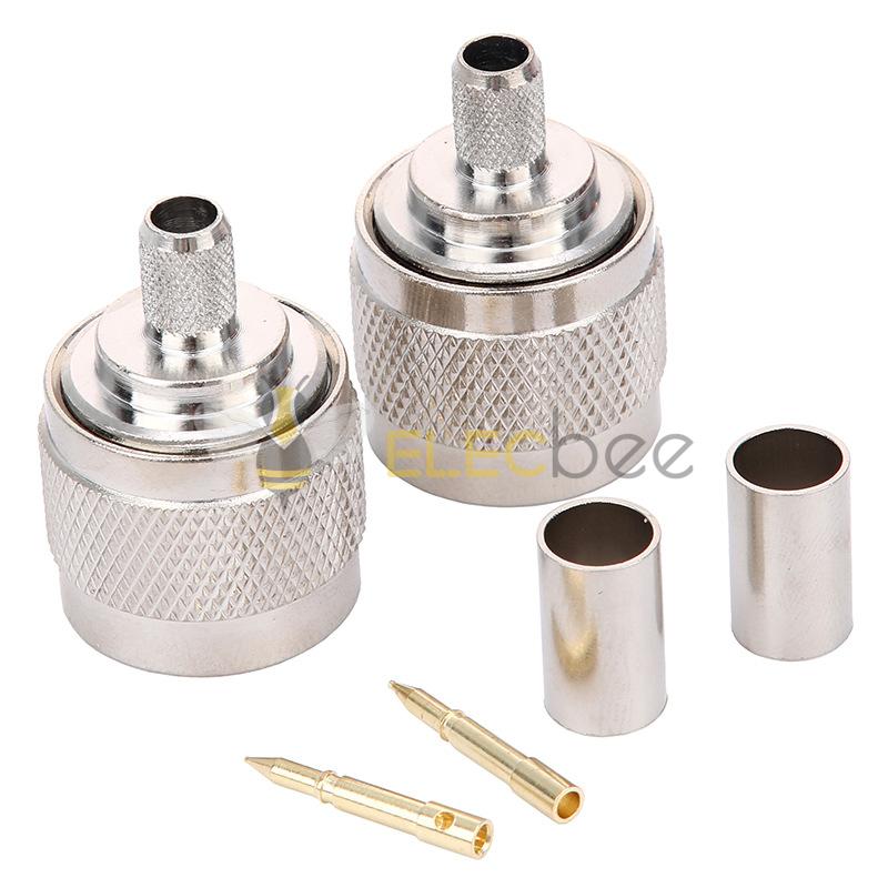 N-J-5全铜射频连接器L16N型公头装接式五件套 接50-5/LMR300线