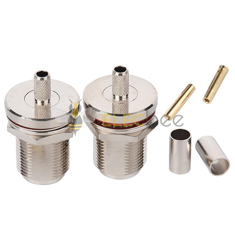 N-KY-3射频同轴连接器牙长23mm母头带防水帽压接50-3线接RG58电缆