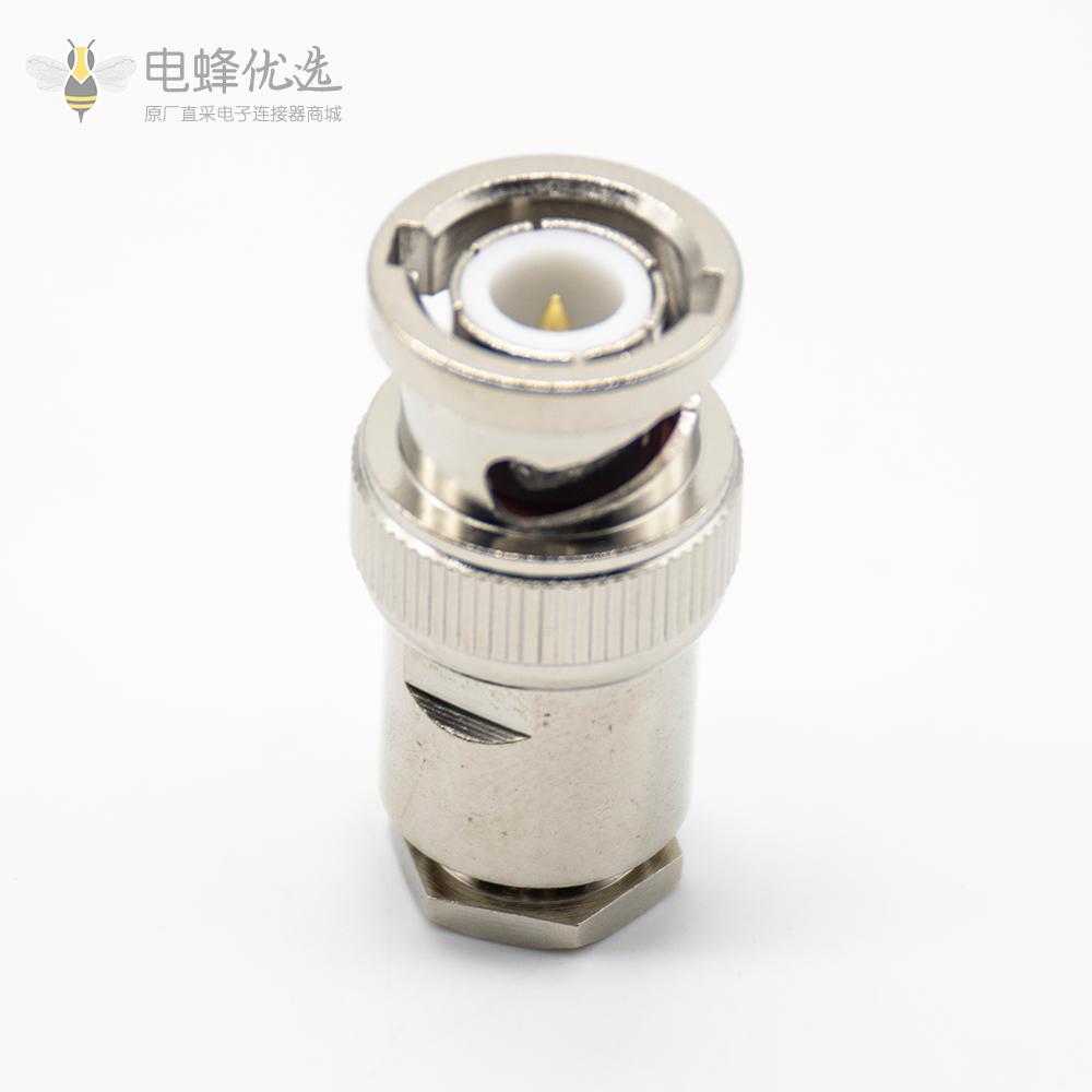 螺丝固定BNC连接器RG174/RG316直式接线螺母锁紧