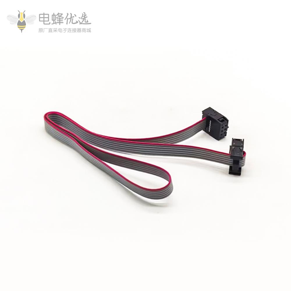 &nbsp;2.54mm间距排线2x3Pin6针6线IDC扁平带状电缆长度40cm连接器