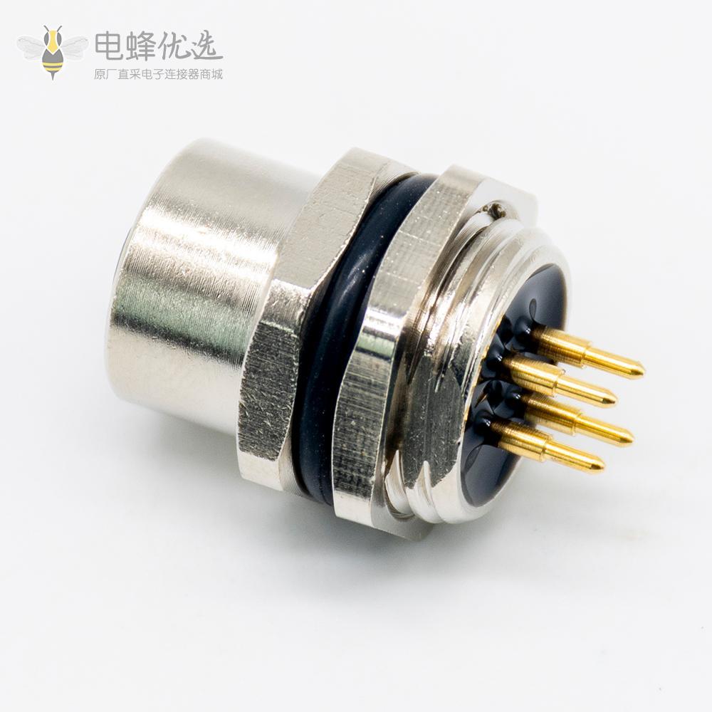 M124芯d型编码板端插座180&deg;母头接PCB板连接器