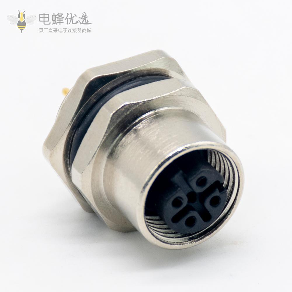 M124芯d型编码板端插座180&deg;母头接PCB板连接器