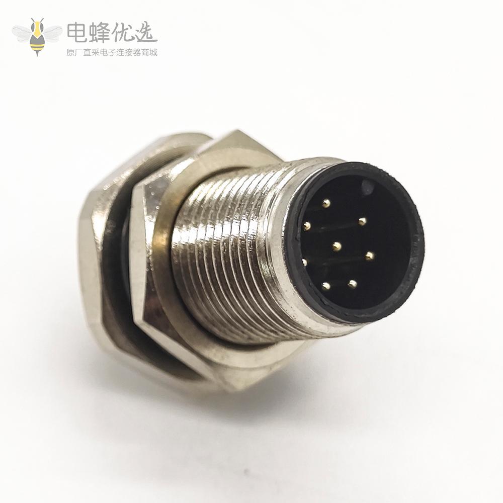 M128芯公头连接器板端插座A扣180&deg;接PCB板传感器