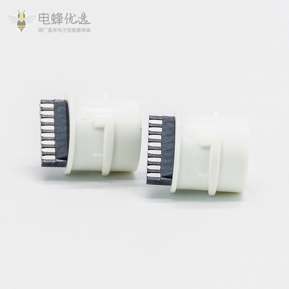 RJ45防水机器自动焊接LCP扁平端子母座摄像头尾线网络母座